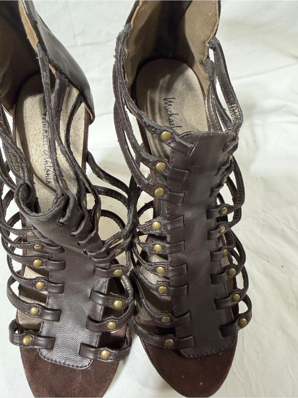 Michael Antonio Brown Strappy Studded Gladiator Heels